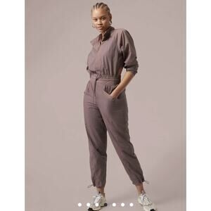 Athleta X Alicia Keys Women's Brown Cocoa Utility Jumpsuit Size 0